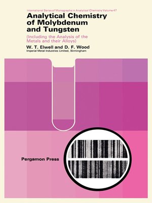 cover image of Analytical Chemistry of Molybdenum and Tungsten